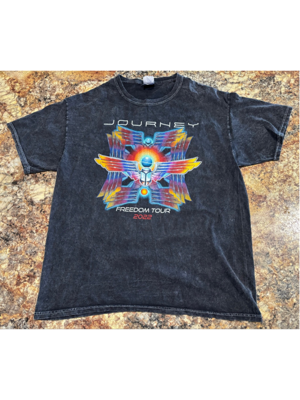 Journey Freedom Tour 2022 Mineral Wash Double-Sided Concert T-Shirt